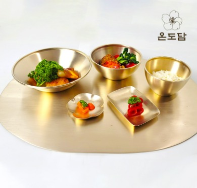 모심 &amp; 포인트접시 세트 2 - 모심(공기, 대접, 접시 중) + 매화 사방이 나뭇잎 접시 _선물용 유기그릇